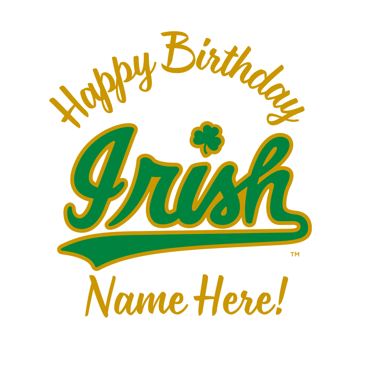 Irish - Happy Birthday Name