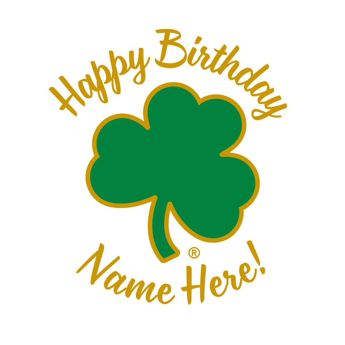 Shamrock - Happy Birthday Green Yellow - Cursive (Copy)