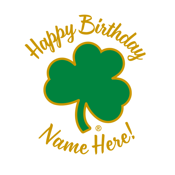 Shamrock - Happy Birthday Green Yellow - Cursive